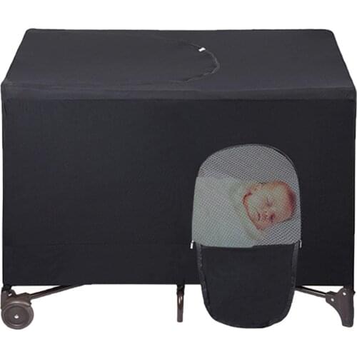 Baby Bed Cover Crib Sunshade Breathable Blackout Portable Crib Shade Sunshade Crib Hood Portable Blackout Cover Outdoor Travel