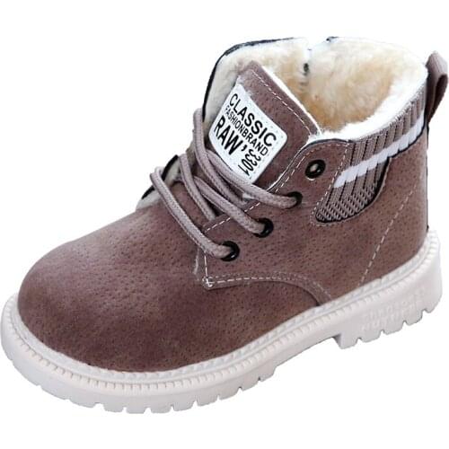 2020 Spring Autumn New Kids Boots Sneakers High Childrens Plush Shoes Boys And Girls Child Baby Martin Boots Casual boys shoes