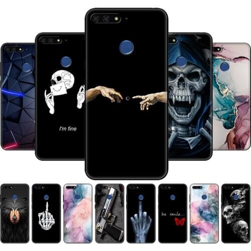 For Honor 7C 5.7 Inch Case Silicon Soft TPU Cover Back Protective Phone Case For Huawei honor 7c Aum-L41 black tpu case