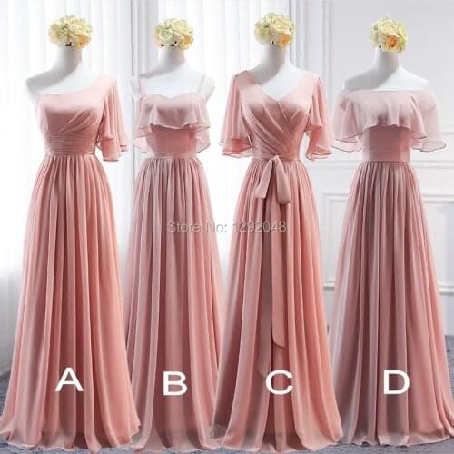 YNQNFS Real Pictures Bridesmaid Dresses Elegant One Shoulder Long Dress Party Gown Peach Pink Custom Made 2018 2019 BD1