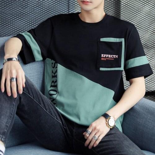 2021 New Short Sleeved T-Shirt Men Pure Cotton Men T-Shirt Loose Trendy Round Neck Versatile Handsome Top Coat Half Sleeve