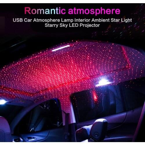 Galaxy Lights Car Roof Star Light Interior LED Starry Laser Atmosphere Ambient Projector USB Auto Decoration Night Home Decor