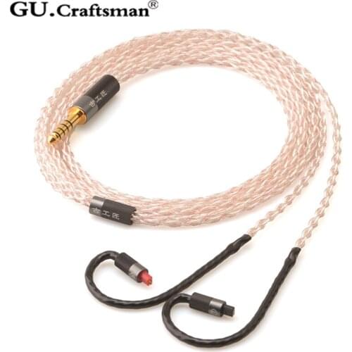GUcraftsman 5N OFC silver 8-core ATH-IM50 IM70 IM01 IM02 IM03 IM04 2.5mm/4.4mm Headphone upgrade cable