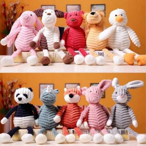 20cm Cute plush toy striped elephant lion fox rabbit panda monkey soft doll pendant keychain children’s birthday gift plush toy
