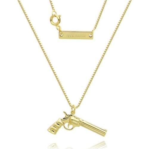 JUUNNGLE LAB Revolver Necklace, Unisex, Fashion Brand, Necklace, Neutral, Gold-plated, Ins, Cold, Clavicle Chain