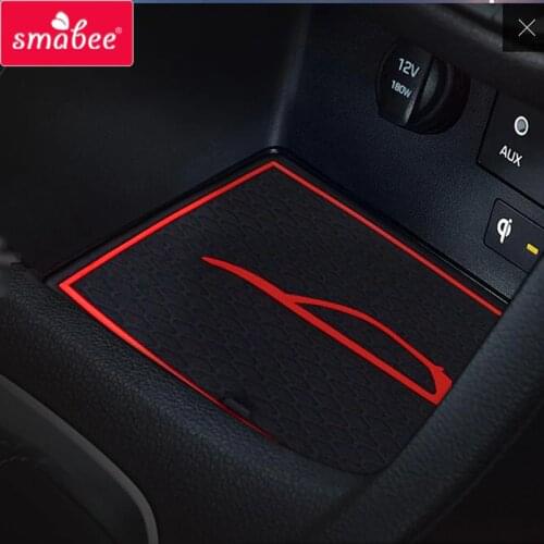 Smabee Gate slot pad for For Hyundai I30 I30 N 2017-2018 Interior Accessories Mat Cup Door groove matr white/blue/red