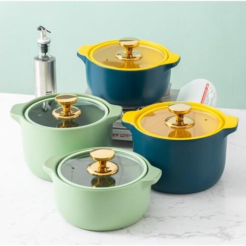 Creative Crock Pot Casserole Ceramic Saucepan Soup Pot High Temperature Resistant Cooking Pan Pot for Gas Stove Kitchenware