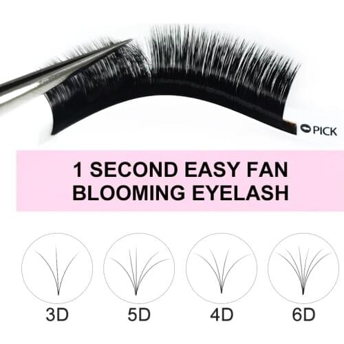 Easy Fanning1 second Fan Blooming Lash Individual Volume Eeyelash Extension make up false eyelashes Auto Flowering blooming lash