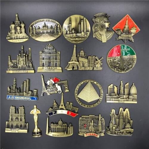 Barcelona Spain Refrigerator Magnets USA Egypt Austria Spain Dubai Russia Paris Egyptian Pyramids 3DFridge Magnet Souvenir Decor