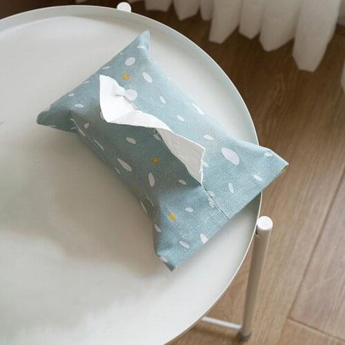 Cute cartoon tissue box napkin storage box cotton linen storage bag home decorations living room storage box