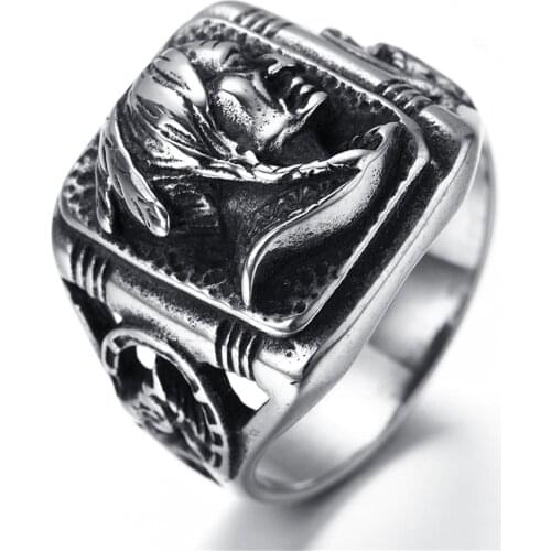 Fashion Mens Jewelry Gothic Stainless Steel Ring Classics Punk Ring For Male Best Gift