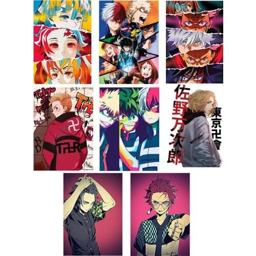 Fashion Anime My Hero Academia Patch for clothes Demon Slayer Ironing applications thermo-stickers for children