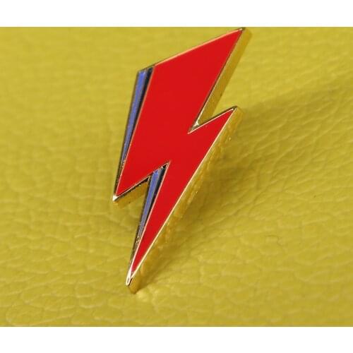 Lightning bolt enamel pin David Bowie Inspired Stardust brooch art jewelry music gift metal badge tie pins
