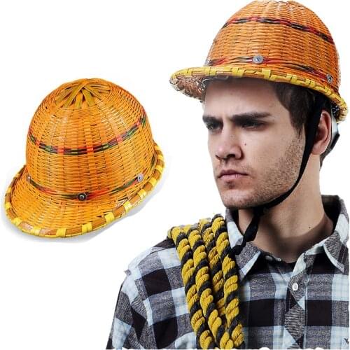New 2019 Summer sunshade Bamboo work safety helmet site construction ventilation miner construction hat male woven safety helmet