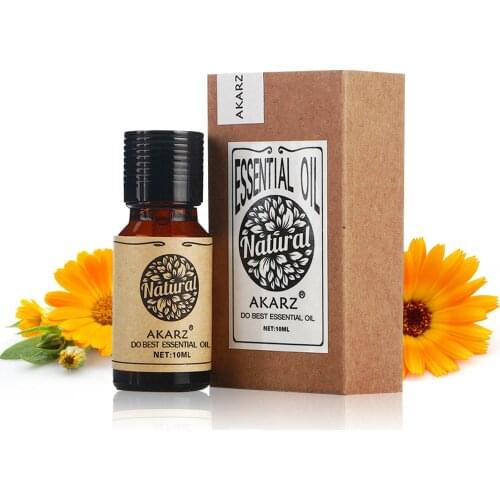 Calendula Essential Oil AKARZ Famous Brand Natural Moisturizes Particularly Dry Skin, Refreshes and Relieves Pain Marigold Oil