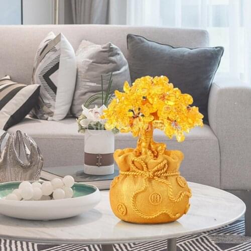 Natural Crystal Bonsai Money Tree,Lucky Tree Feng Shui Money Tree