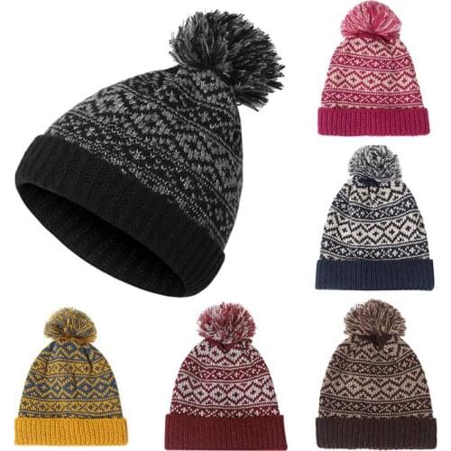 Autumn Winter Women Hair Ball Knitted Hat Warm Ear Protection Woolen Cap Female Outdoor Cycling Thicken Cotton Hedging Cap B99