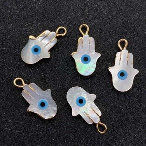 Seashell Necklace Pendant Double Ring Pendant Eye Palm Shape Used In Jewelry Making Handmade DIY Bracelet Jewelry Accessories