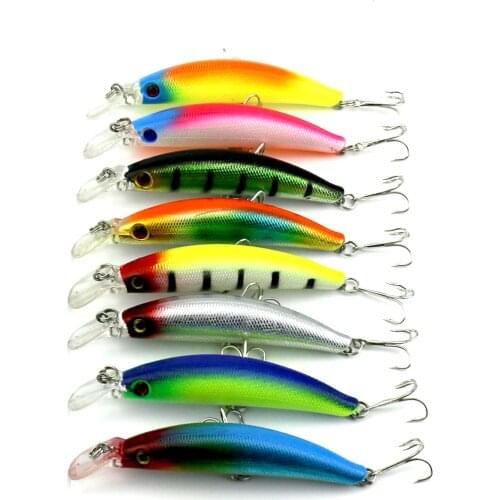 Minnow Lure 8Pc 9.5cm 9g Fishing Lure Hard Bait Paint Bass Wobbler lifelike CrankBait Tackle Classic Style Hooks
