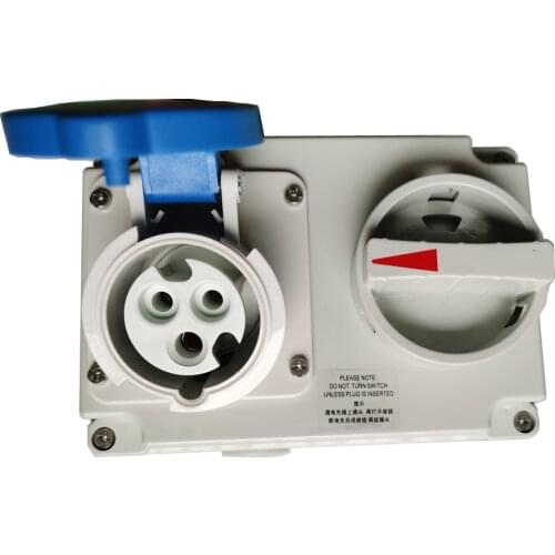 QX7274 IP44 3P 16A 230V 6h Industrial Electric Interlock Switch Socket Mechanical Interlock Explosionproof Plug and Socket