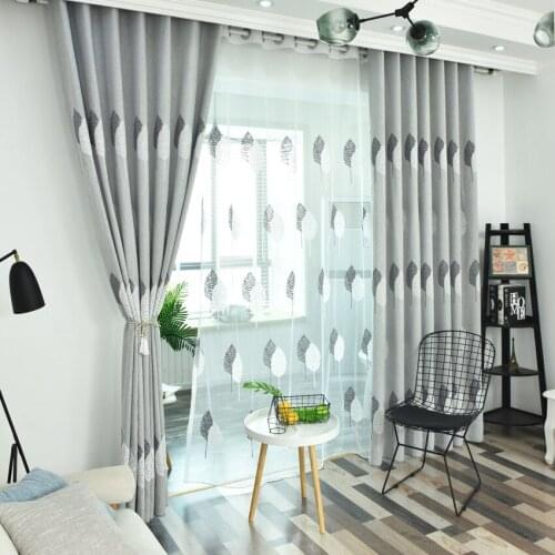 Simple Chenille Flannel Thickening Shade Light Cloth Living Room Embroidery Custom Curtains for Living Dining Room Bedroom