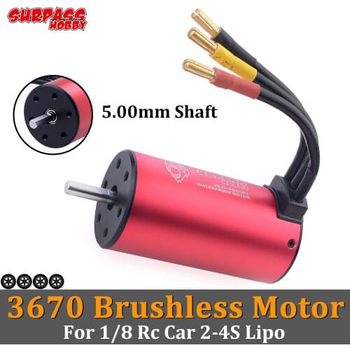 Surpass Hobby Waterproof 3670 Brushless Motor 1700KV 2050KV 2650KV 80A ESC 5mm 2-4S for 1/8 1/10 RC Drift Racing Car HSP Wltoys