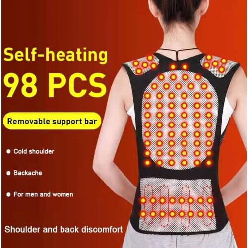 Warm Shoulder Pads Hunchback Correction Belt Waist Warmth Vest Magnet Heating Waistcoat Lumbar Support Belt Posture Correct Band