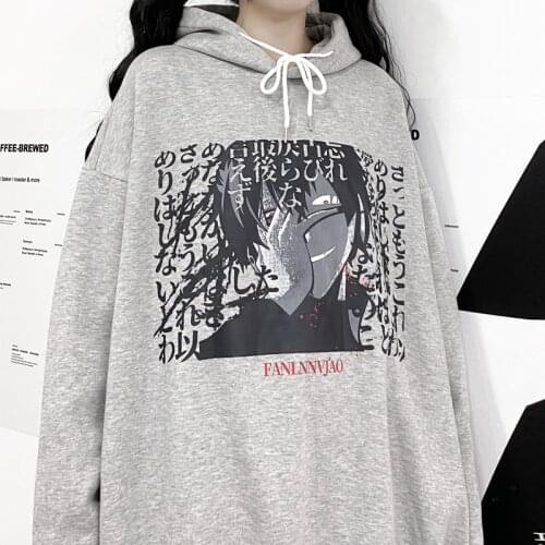 New Autumn Hoodie Women College Style Hoodie Loose Hooded Pullover Harajuku Cartoon Print Hoodie Casual Man Hoodie Cotton