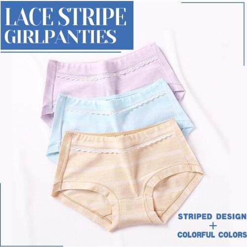 Comfortable Panties Simple Striped Cotton Underwear Fashion Womens Breathable Non-deformable Ladies Briefs Head Source Underwea