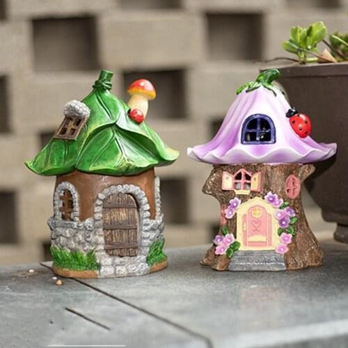 Outdoor Decorations Crafts Solar House Lights Balcony Decoration Courtyard Garden Layout Resin Crafts Decorations JDH88