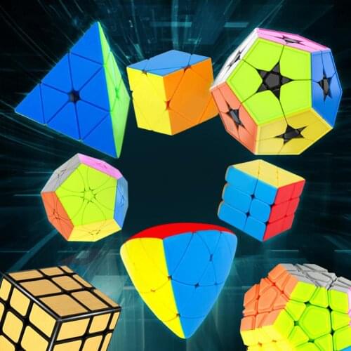 YJ Moyu Meilong Magic Cube Stickerless Pyramid Skew Megaminx SQ1 Smooth Speed Cube Educational Toy