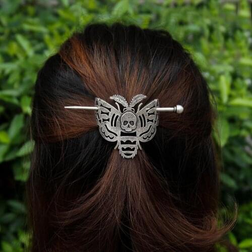 Dead Head Moth Hairpin Wicca For Women Jewelry Gift