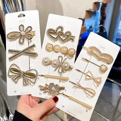 CAZNE Fashion Hairpin Shark Feather Pearl Hair Clip Ladies Hair Claw Head Accessories