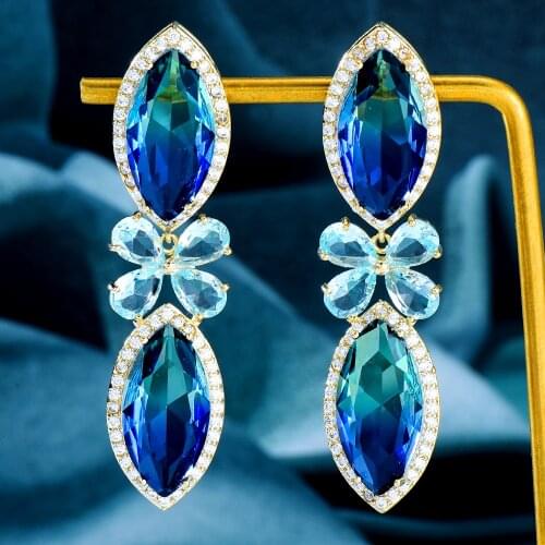 GODKI Luxury Hollow Waterdrop Earrings For Women Wedding Cubic Zirconia Dubai Bridal Earrings Costume Jewelry Gift Summer Party