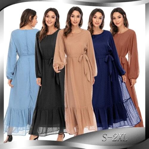 Womens Patchwork Long Sleeve Middle East Fashion Dress islamic clothing women muslim dubai women muslim suit