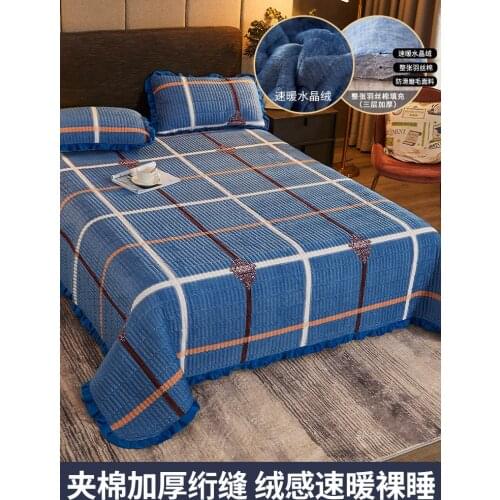 Winter Crystal Coral plus Velvet Blanket Plush Bed Sheet Thickened Non-Slip Blanket