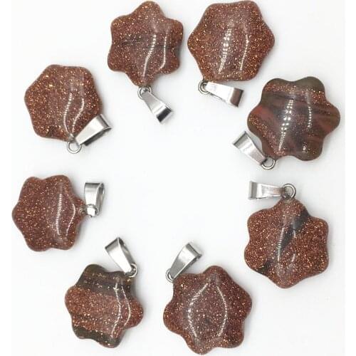 1Pcs fashion mixedBrown Sand natural stone pendant charms pendants Necklaces for DIY accessories making