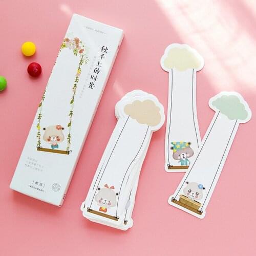 1pcs Shaped Bookmarks Swing Time Creative Art Illustration Healing System 30 Into