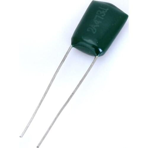 10Pcs 47000pF 100V 2A473J Green Polyester Film Capacitor For Electric Guitar