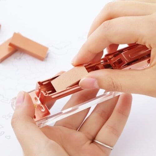 1000pcs Rose Gold Staples Kawaii Stationary Stitching Needle Staples 12# 24/6 Metal Staples Office Stationery Binding Supplies