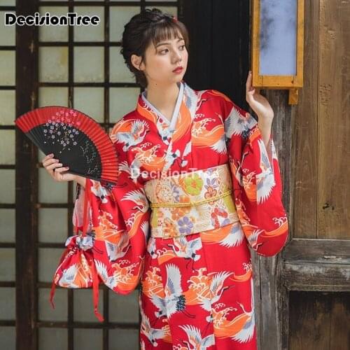 2021 woman kimono dress japanese traditional style elegant print party yakata retro national haori new year photography costume