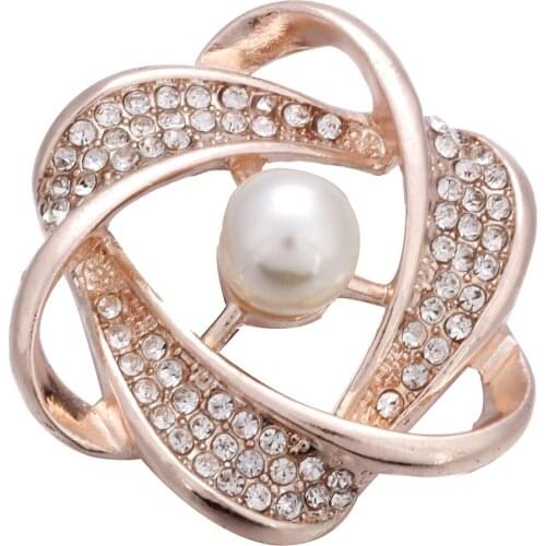 5pcs/lot New Rose Gold Snap Button Jewelry Big Crystal Metal Flower Snap Button Fit Ginger 18mm Snap Button Bracelet Bangles