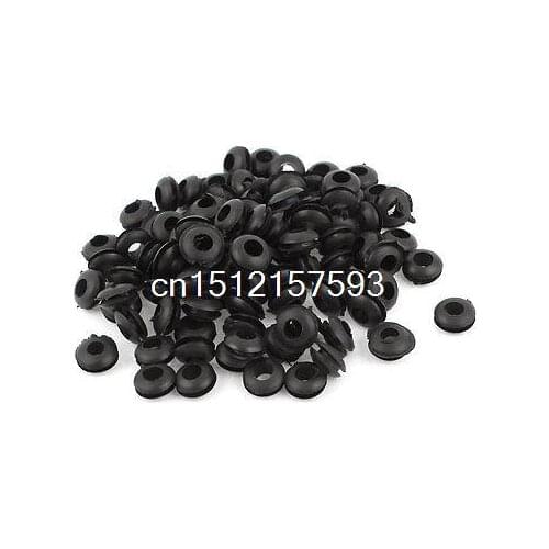 99pcs 5mmx6mm Hole Dia Black Rubber Cable Wiring Grommets