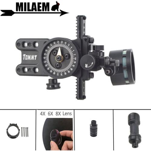 Archery Bow Sight Adapter And 4x/6x/8x Lens Bow Stabilizer Sight Light Left Right Hand Compound Bow Shooting Hunting Accessories