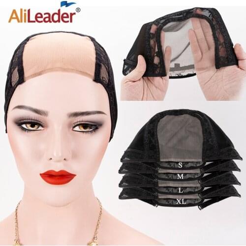 Alileader Fashion Lace Wig Cap Swiss Hair Weave Net Cap Lace Front Wig Cap High Elasticity Hairnets Adjust Size Weave Caps Soft