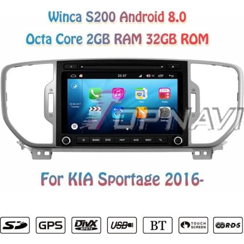 Topnavi Octa Core S200 Android 8.0 Car DVD Multimedia Player for kia sportage 2016 Audio Radio Stereo Double DIN GPS Navigation