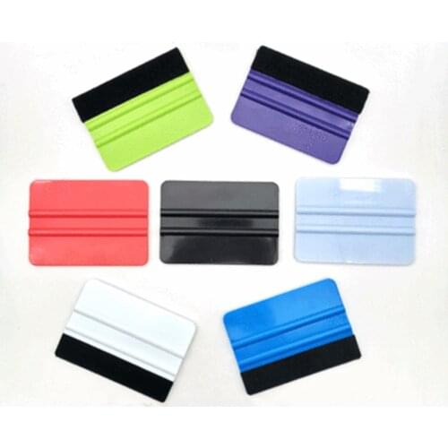 Auto Styling Vinyl Carbon Fiber Window Ice Remover Cleaning Wash Car Scraper with Felt Squeegee Tool Film Wrapping Accesories