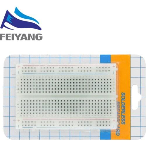 White/Transparent mini bread board / breadboard 8.5CM x 5.5CM 400 holes DIY with packing