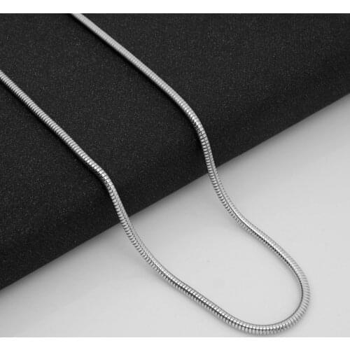 1.5mm 2.4mm 3.2mm Width Women Men Snake Necklace Chain 316L Stainless Steel Necklace High Quality Silver Color Jewelry Chain