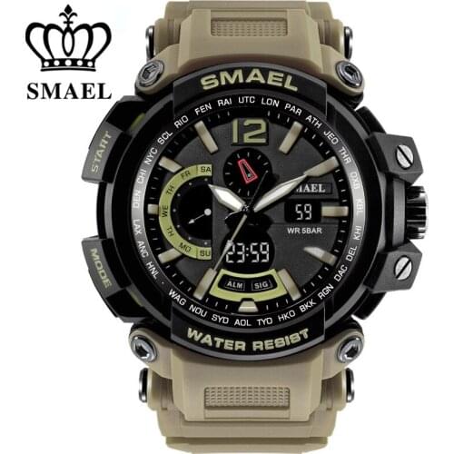 Military Watch Waterproof 50M Quality Brand Sport Watches Dual Digital Men Clock Military Army Chronograph Big Men Watch Sport